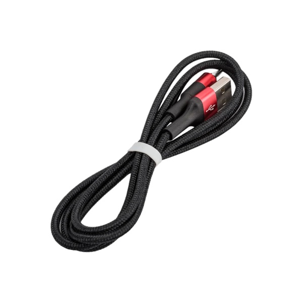 Кабель HOCO X26 USB - micro USB cable, 1м, чёрный с красным